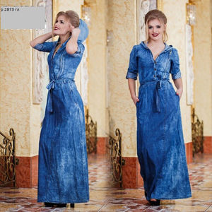 Платье длинное джинсовое р 2873 гл