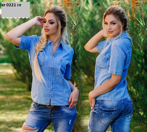 Рубашка джинсовая женская ат 0221 гл