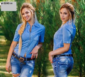Рубашка джинсовая женская ат 0243 гл